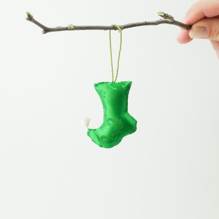Green Korean Socks Ornament - 초록 버선 규방공예