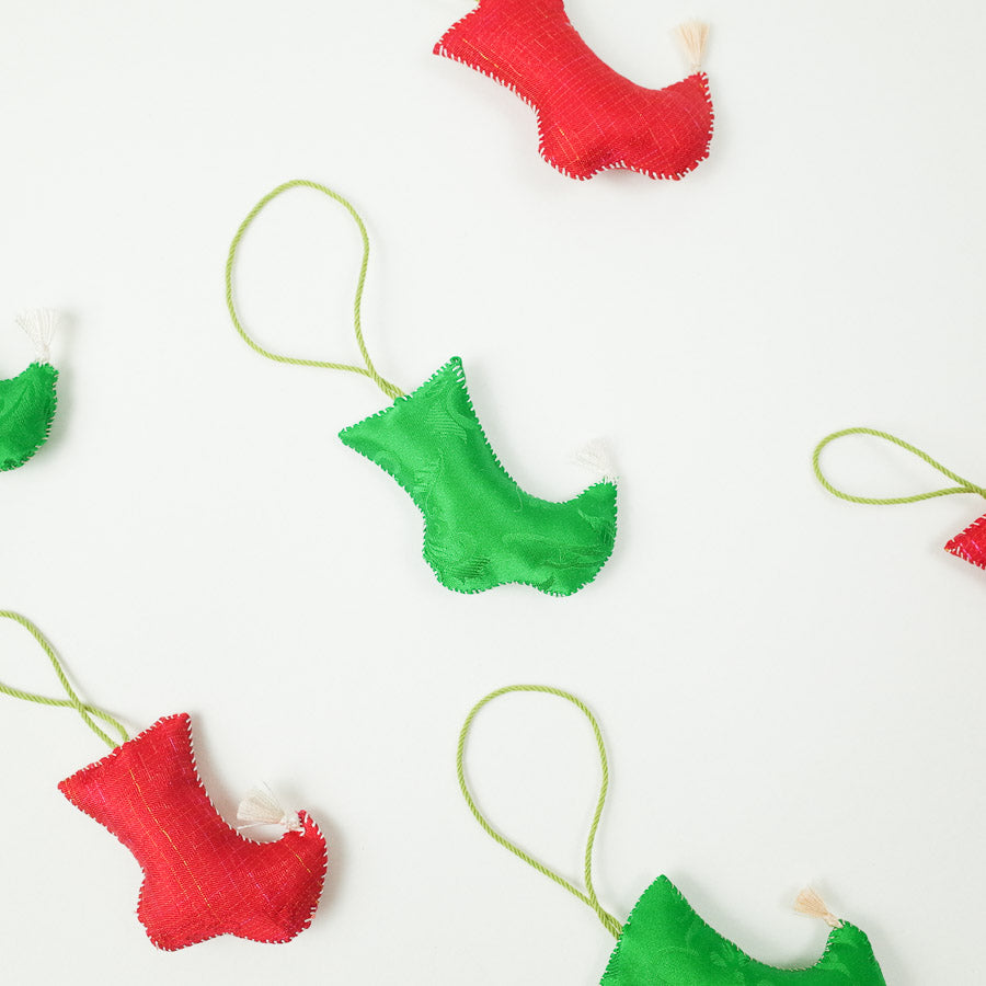 Green Korean Socks Ornament - 초록 버선 규방공예