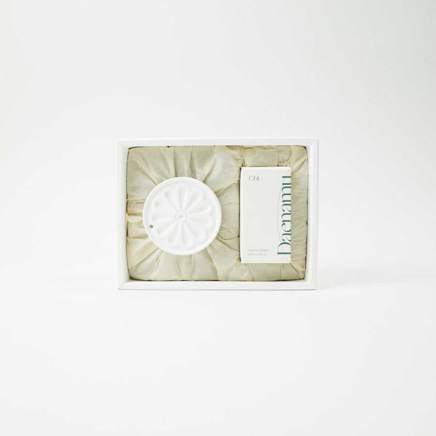 Bamboo Fragrance Dropper & Flower Rice Cake Pattern Diffuser set - 대나무 향과 국화 떡살 디퓨저