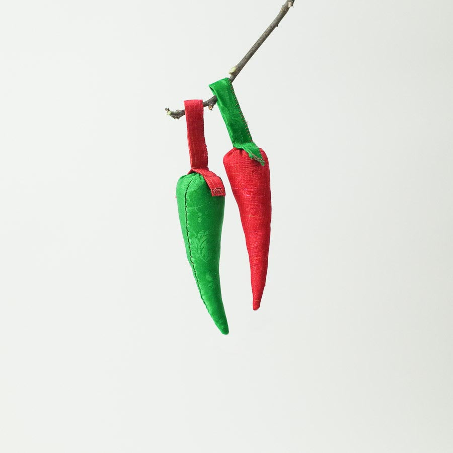 Green Pepper Ornament - 초록 고추 규방공예